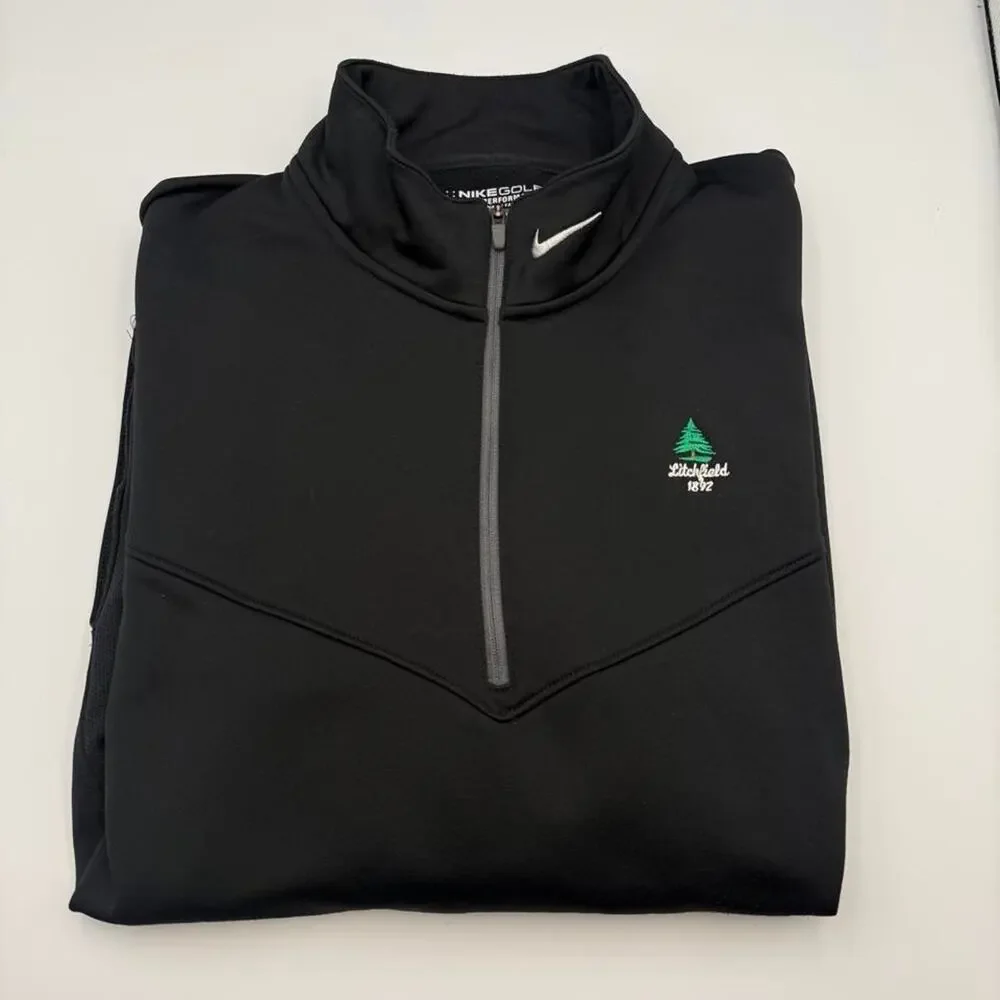 Nike Golf tour performance quarter zip black Litchfield Golf Club 1892 Large